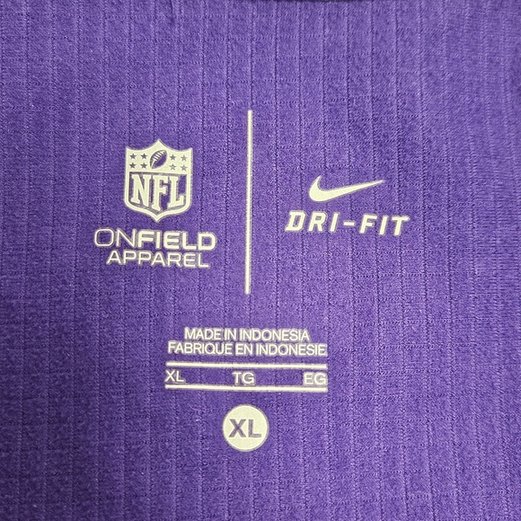 Nike Dry-Fit Men's Minnesota Vikings Purple 1/4 Zip Pullover Jacket - Size XL - Picture 3 of 8